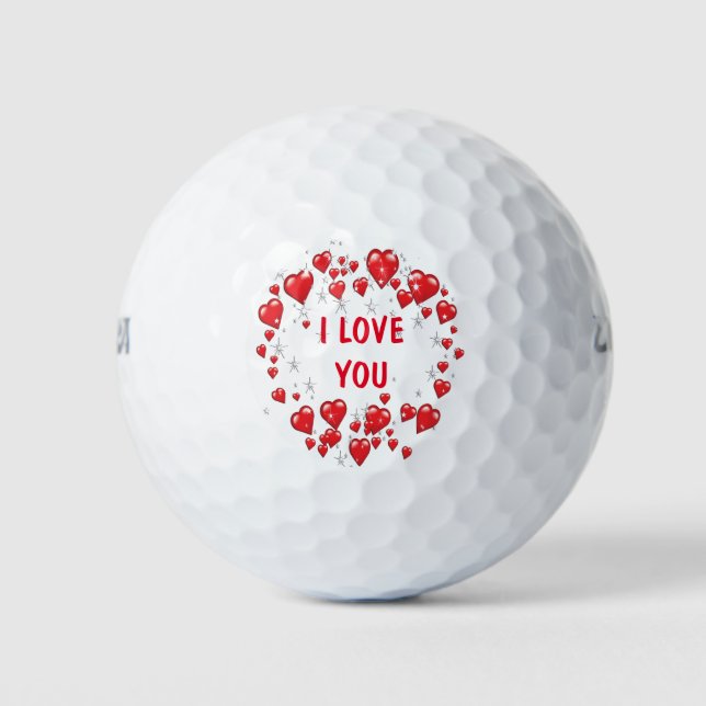 Heiraten Sie mir Liebe Sie Rotes Herz Vorschlag Golfball (Vorderseite)