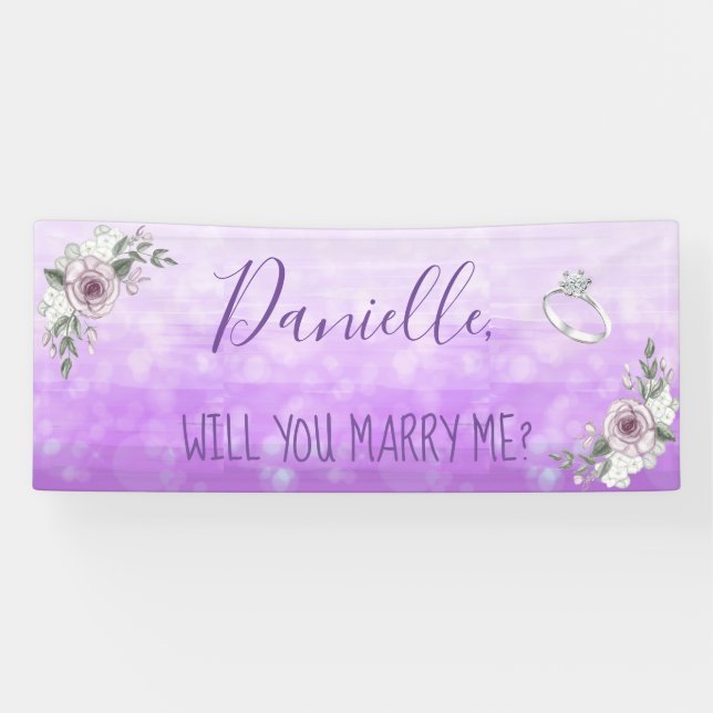 Heiraten Sie mir Romantischer Vorschlag Unterschre Banner (Horizontal)