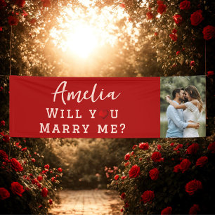 Heiraten Sie mir Romantisches Foto Banner