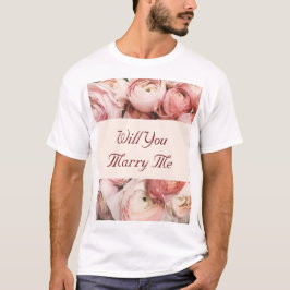 Heiraten Sie mir Rosen, Liebe ist in der Air Round T-Shirt