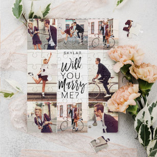 Heiraten Sie mir Skript & Custom Foto Collage Puzzle