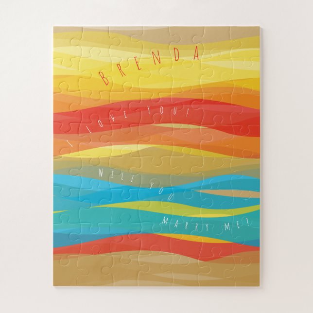 Heiraten Sie mir Sunny Waves Jigsaw Puzzle (Vertikal)