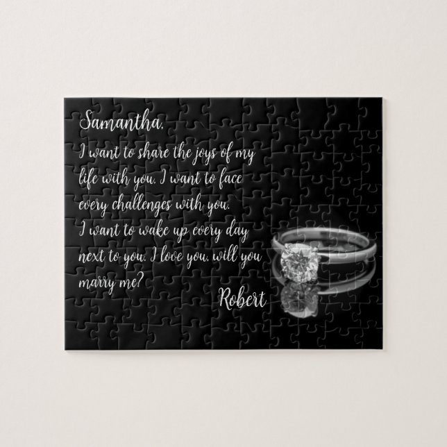 Heiraten Sie mir versteckte Nachrichtenrätsel Puzzle (Horizontal)