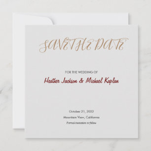 Heiraten Sie Termin Grau Professionell Klassisch Save The Date