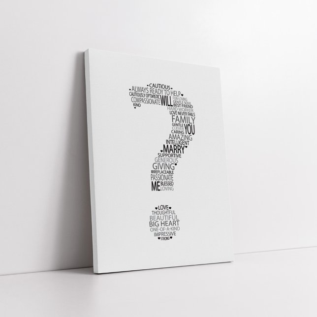 Heiraten Sie Typografie Leinwanddruck (Von Creator hochgeladen)