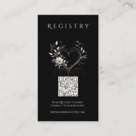 Heiraten von Registry-White-Blume mit Herz Visitenkarte