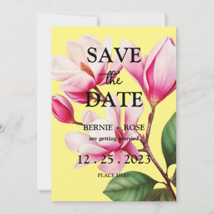 HEIRATET DATUM MERKEN ROSA BLUME EINLADUNG