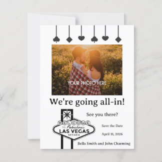 Heiratet in Las Vegas - Save the Date Postkarte