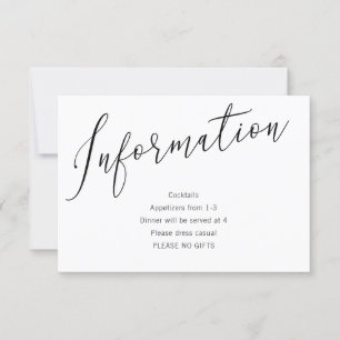 Heirateten Informationskarte für Hochzeitsankündig Einladung