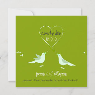 Heiratsankündigungen mit Lovebirds {Grün} Einladung