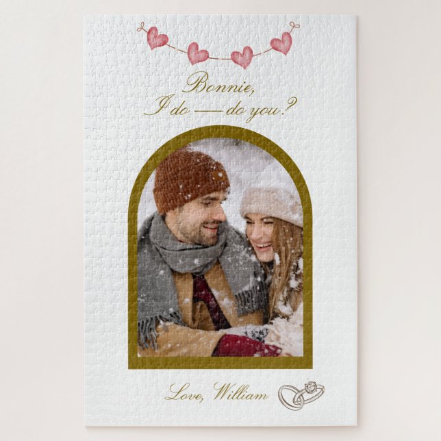 Heiratsantrag-Foto-Puzzle | Ich heirate - Dich?  Puzzle (Vertikal)
