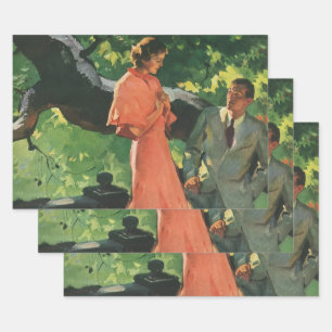 Heiratsantrag im Vintage-Stil; Willst du mich heir Geschenkpapier Set