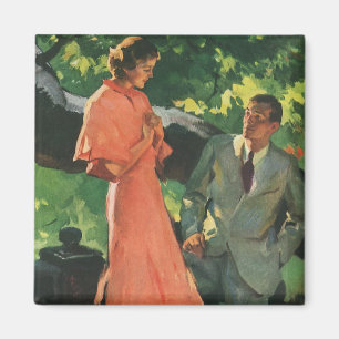 Heiratsantrag im Vintage-Stil; Willst du mich heir Magnet