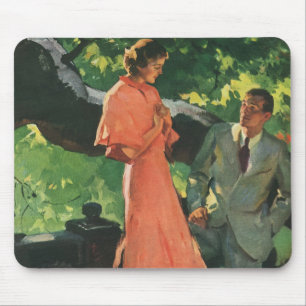 Heiratsantrag im Vintage-Stil; Willst du mich heir Mousepad