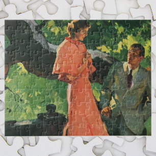 Heiratsantrag im Vintage-Stil; Willst du mich heir Puzzle