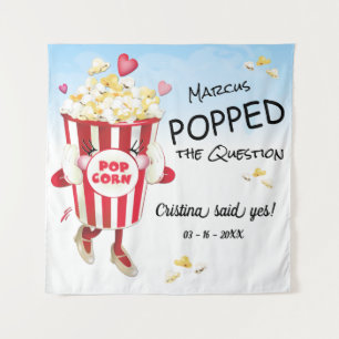 Heiratsantrag-Popcorn-Hintergrund Wandteppich