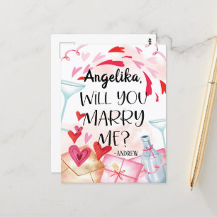 Heiratsantrag Willst du mich heiraten? Benutzerd Postkarte