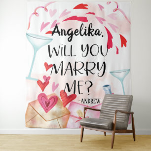 Heiratsantrag   Willst du mich heiraten? Benutzerd Wandteppich