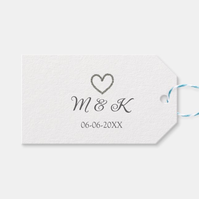 Heiratsbrief für Silberherz, modern Geschenkanhänger (Vorderseite (Horizontal))