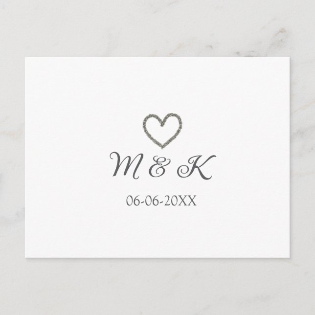 Heiratsbrief für Silberherz, modern Postkarte (Vorderseite)