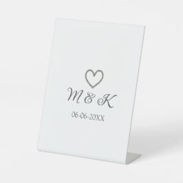 Heiratsbrief für Silberherz, modern Sockelschild