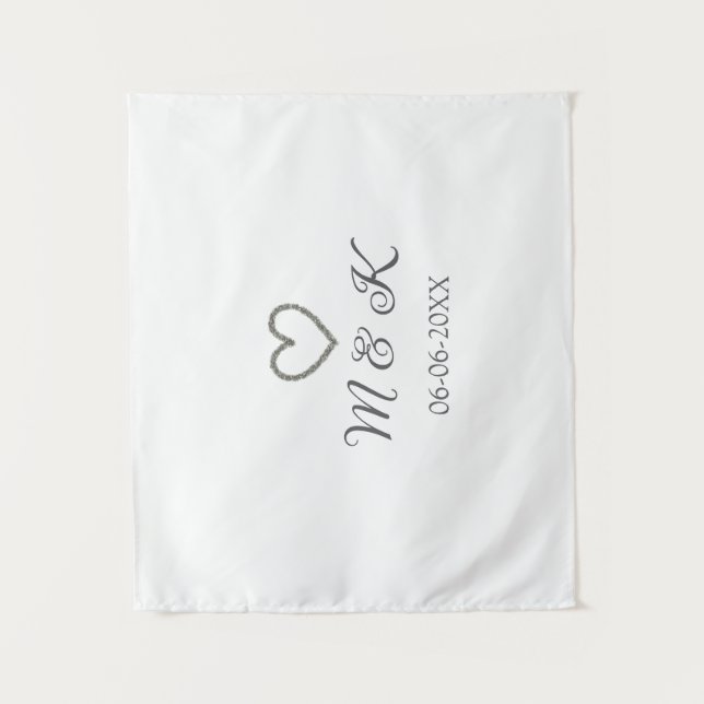 Heiratsbrief für Silberherz, modern Wandteppich (Vorderseite)