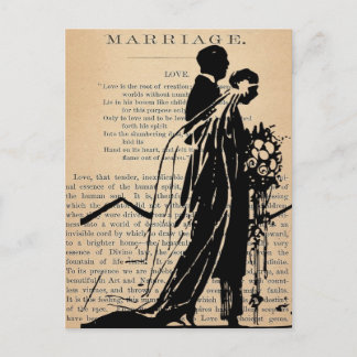 Heiratsgedicht von der Silhouette des Longfellow B Postkarte