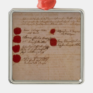 Heiratsurkunde von Wolfgang, von Mozart und von Silbernes Ornament