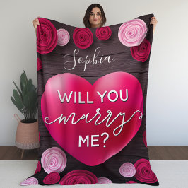 Heiratsvorschlag - Heiraten Sie mich? Fleecedecke