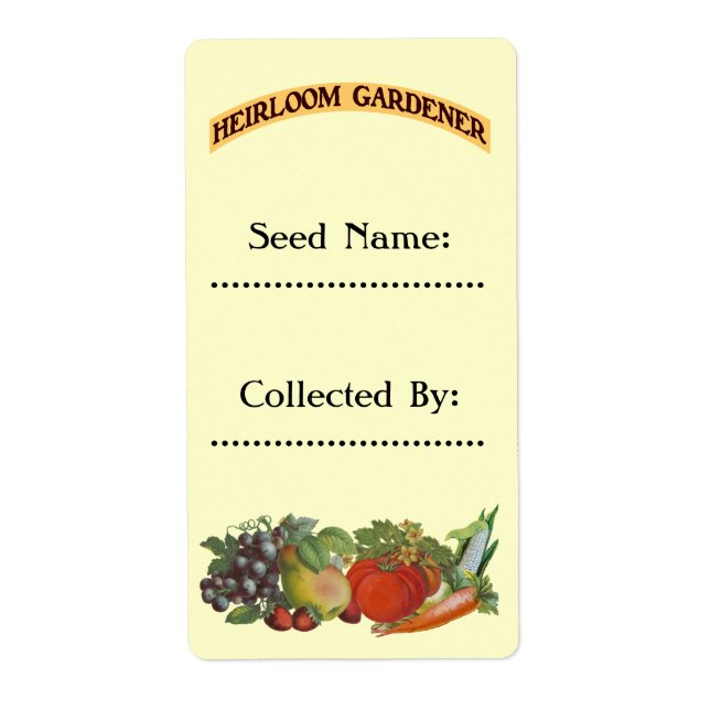 Heirloom Gardener Custom Seed Labels (Vorne)