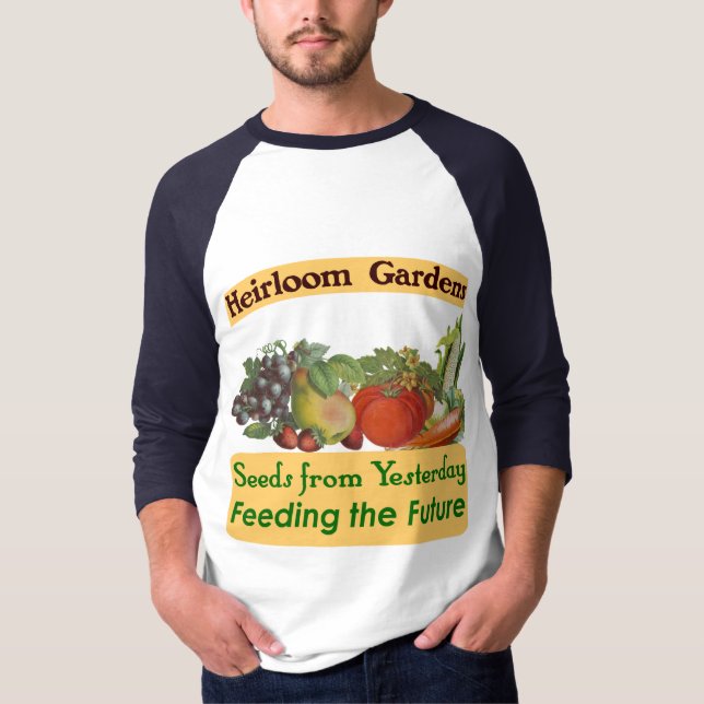 Heirloom Gardens Grünes Sprichwort T-Shirt (Vorderseite)