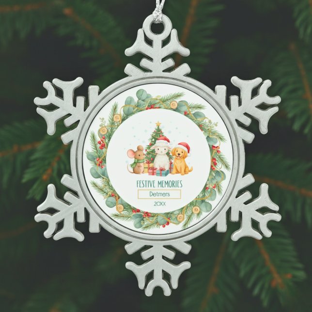 Heirloom Holiday Charm Schneeflocken Zinn-Ornament (Heirloom Holiday Charm Snowflake Pewter Christmas Ornament)