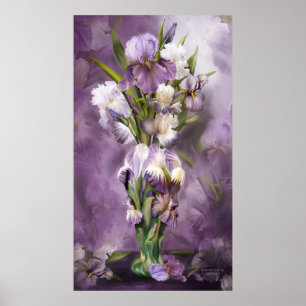 Heirloom Iris in Iris Vase Art Poster/Print Poster
