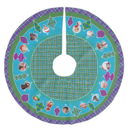 Heirloom Kariert (Retrofarben) Weihnachtsbaumrock Polyester Weihnachtsbaumdecke