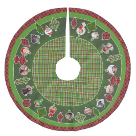 Heirloom Karierter Weihnachtsbaumrock Polyester Weihnachtsbaumdecke