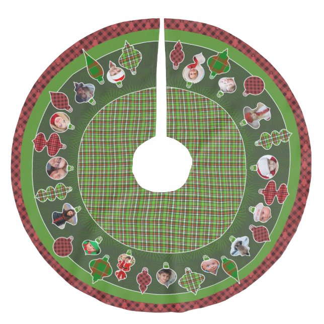 Heirloom Karierter Weihnachtsbaumrock Polyester Weihnachtsbaumdecke (Vorderseite)