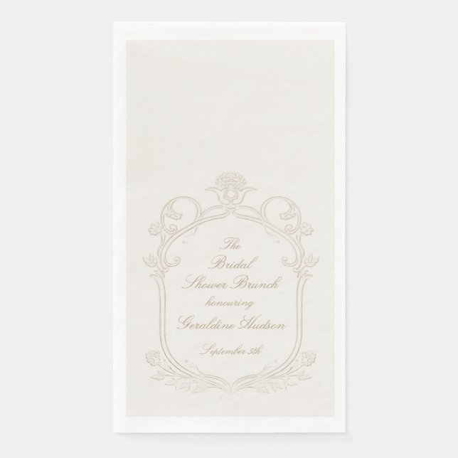 Heirloom Rococo Bridal Shower Brunch Serviette (Vorderseite)