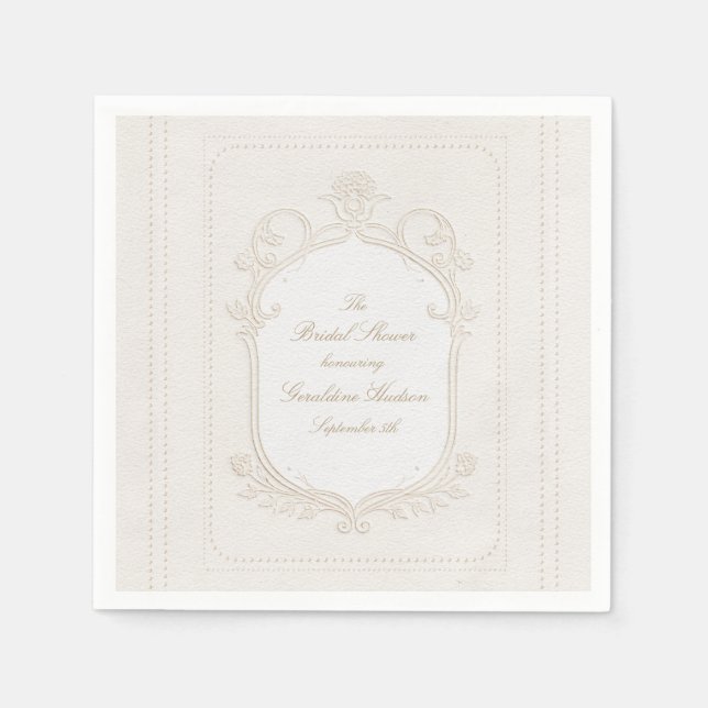 Heirloom Rococo Bridal Shower Serviette (Vorderseite)