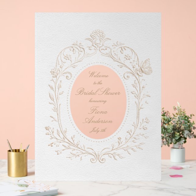 Heirloom Rococo Bridal Shower Welcome Acrylschild (Hochzeit)