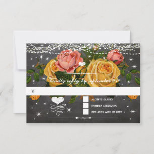 Heirloom-Rose-Halbpension Typografie-UAWG RSVP Karte