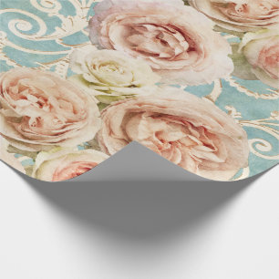 Heirloom-Rose mit Damask Geschenkpapier