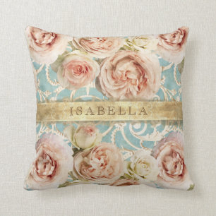 Heirloom-Rose mit dem Namen "Damaskus hinzufügen" Kissen