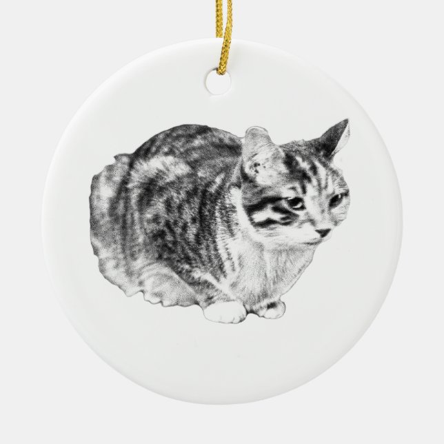 Heirloom Shading, Watchful Tabby Keramik Ornament (Vorne)