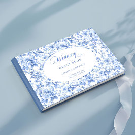 Heirloom Style Navy Roses Toile Guest Book Gästebuch