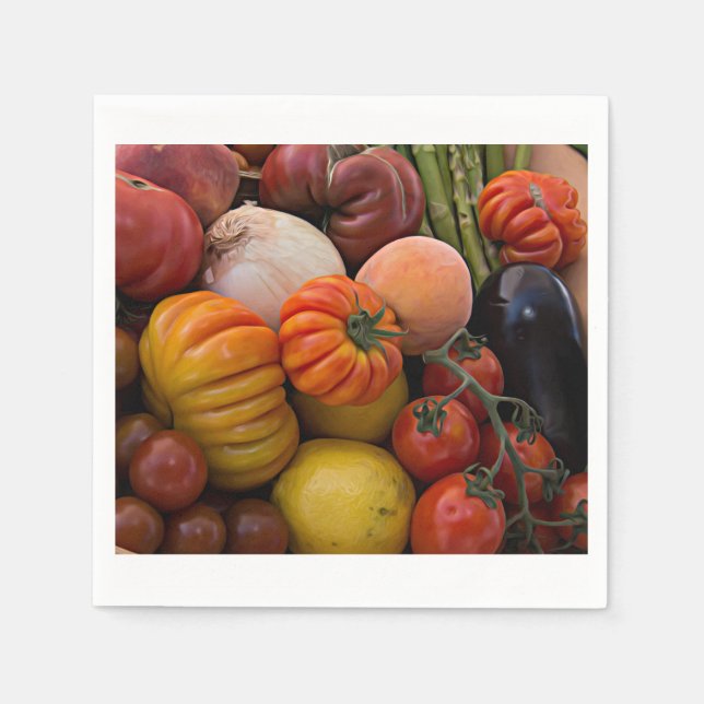 Heirloom Tomaten Serviette (Vorderseite)