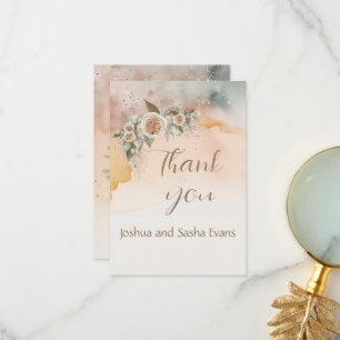 Heirloom Vintag Ivory Rose Wasserfarbenhochzeit Dankeskarte
