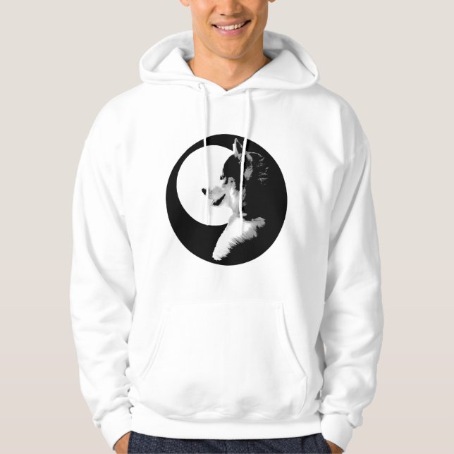Heisere Hoodie-Wolf-Kunst-mit Kapuze Hoodie (Vorderseite)