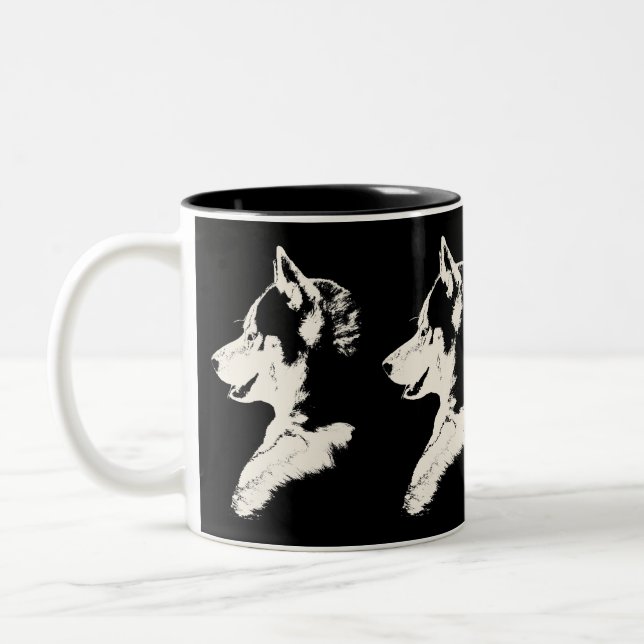 Heisere Tassen-Kaffeetasse-coole sibirischer Zweifarbige Tasse (Links)