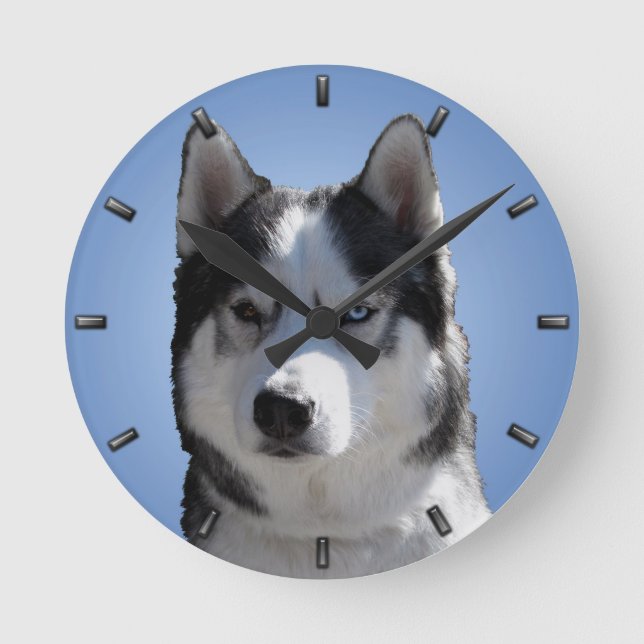 Heisere Uhr-Geschenk-Dekor-Schlitten-HundeWanduhr Runde Wanduhr (Vorderseite)