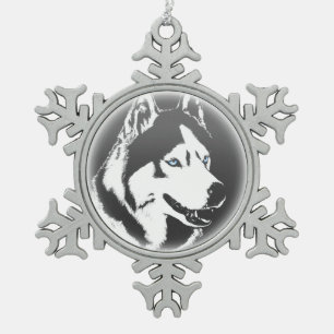 Heisere Verzierungs-Husky-Feiertags-Dekoration Schneeflocken Zinn-Ornament